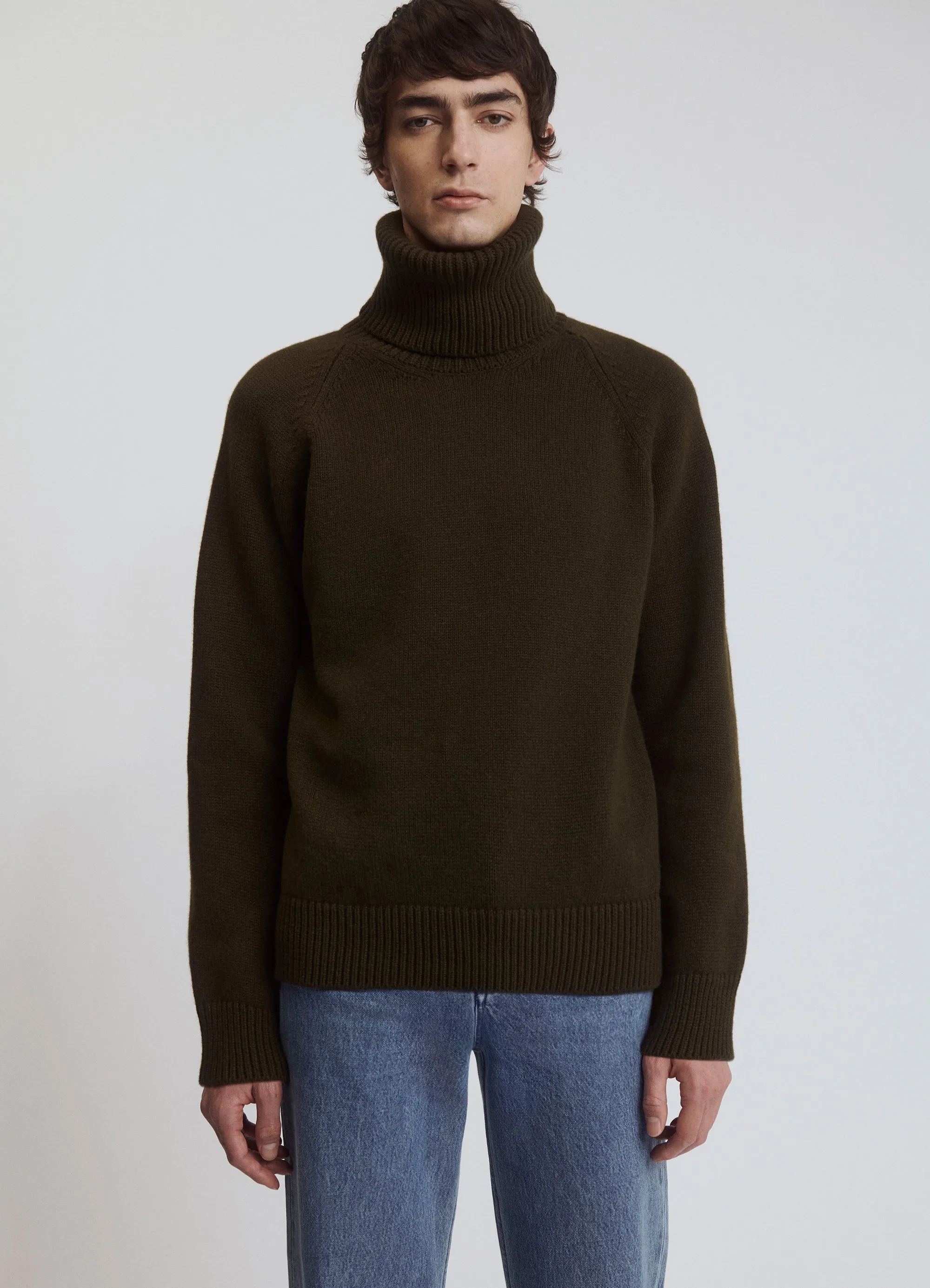 Mens Balla Slouch Rollneck in Military Green