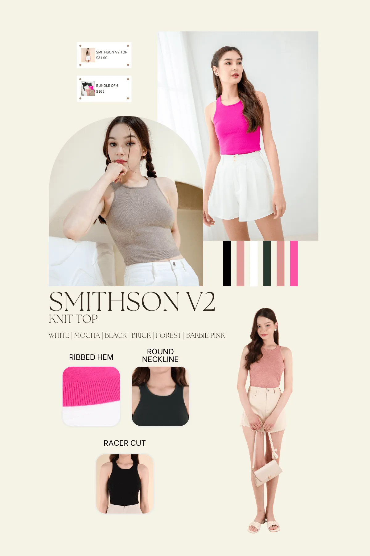SMITHSON V2 RACER KNIT TOP IN MOCHA