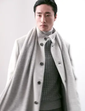 Wool Blend Funnel Neck Coat